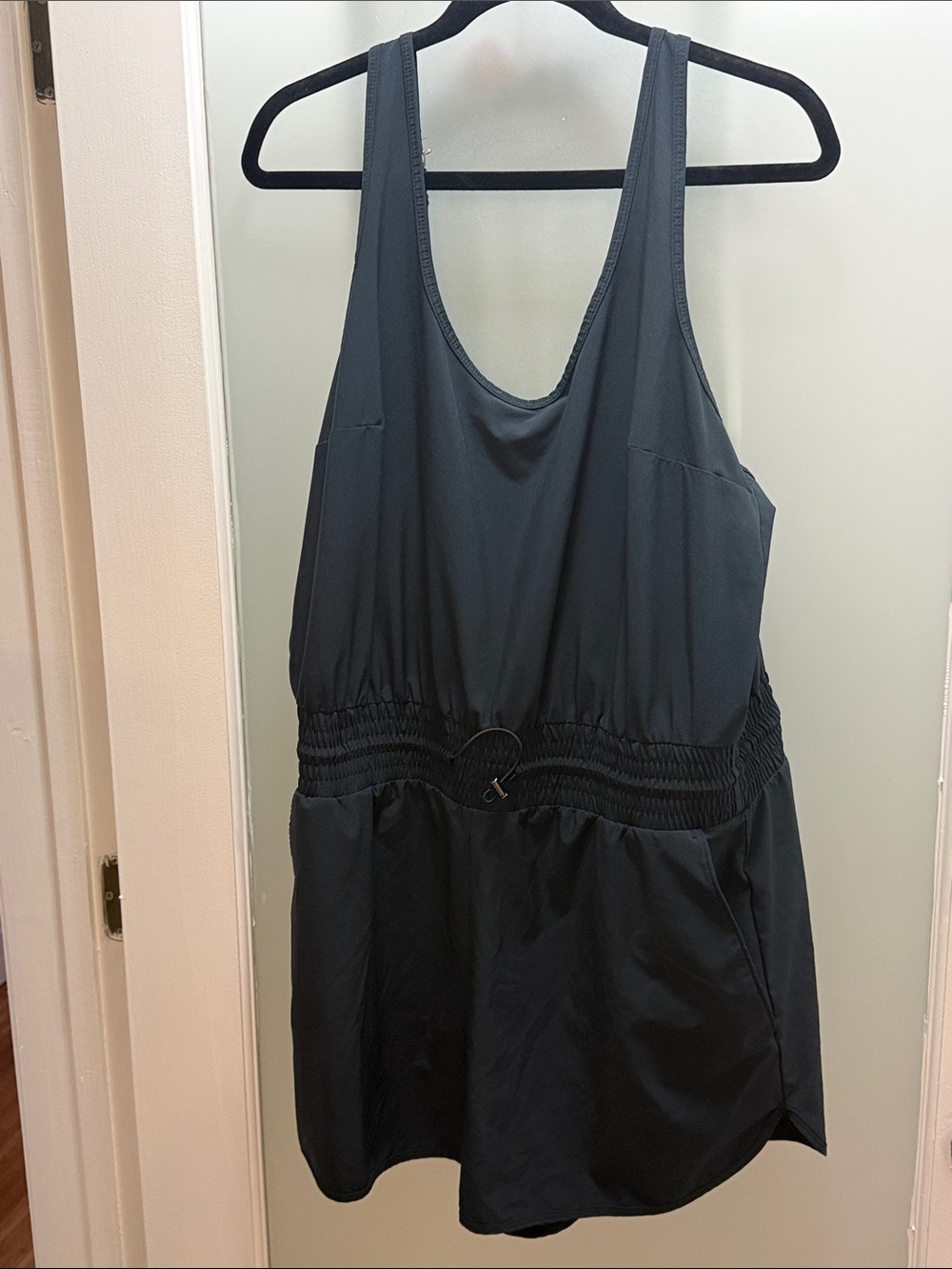 Abercrombie & Fitch Black Sleeveless Drawstring-Waist Jumpsuit